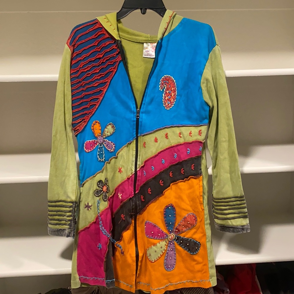 Women bohemian zip up jacket